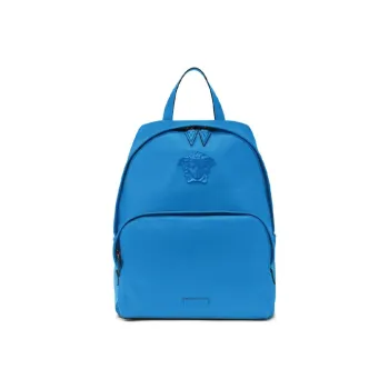 VERSACE La Medusa Leather Backpack Men's Blue
