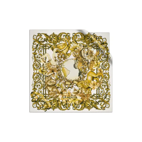 DIOR Silk Scarves Women's Gold