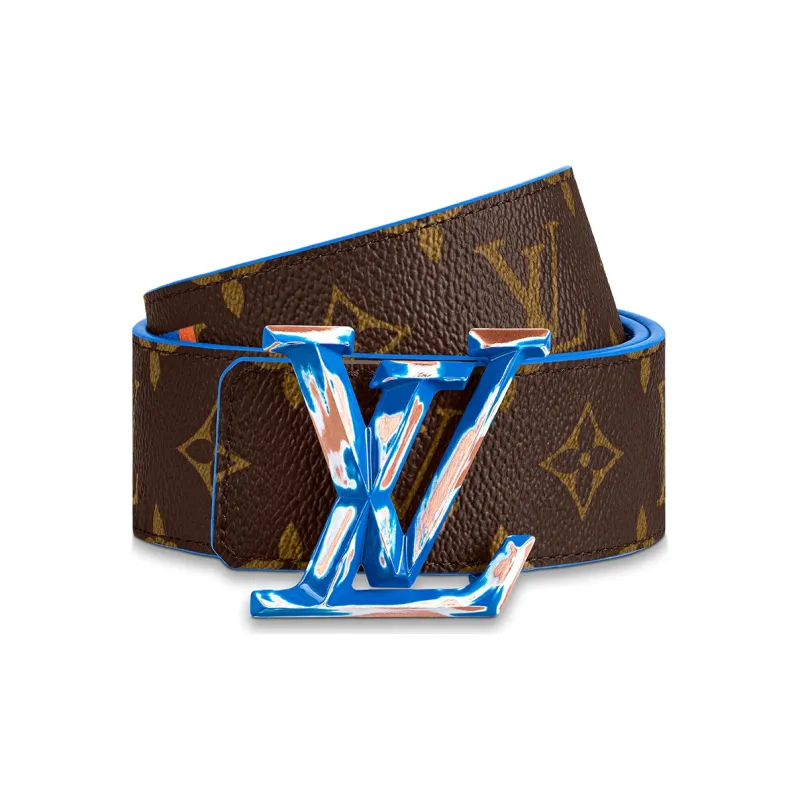 LOUIS VUITTON New York City Limited Double-Sided Belt Smooth Buckle Men's Width: 4cm-2