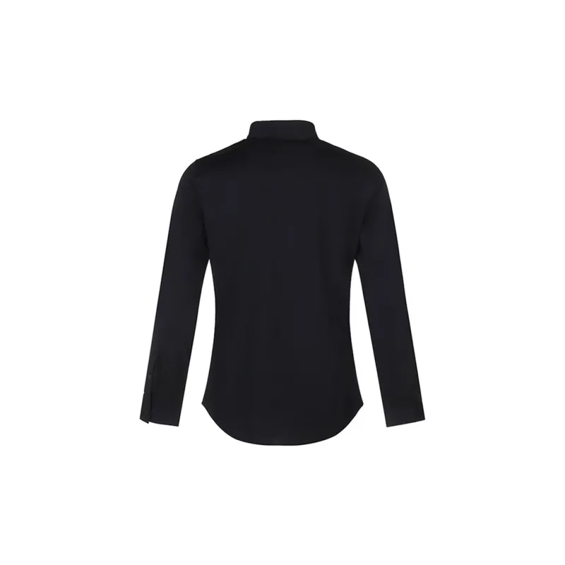 VERSACE JEANS COUTURE SS22 Mens Cotton Embroidered Long-Sleeve Shirt Black-1