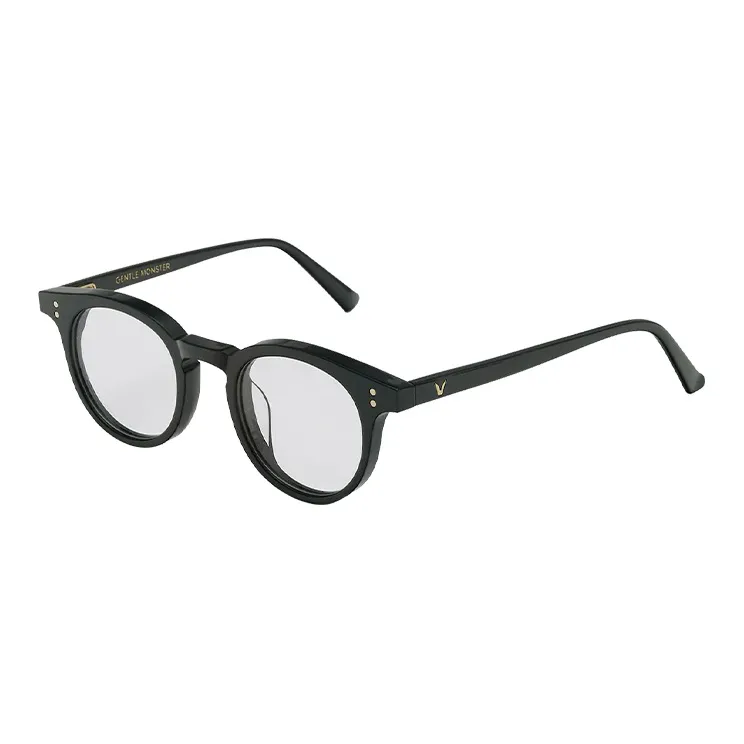GENTLE MONSTER Plate Frame Round Eyeglass Frames Unisex Black-0