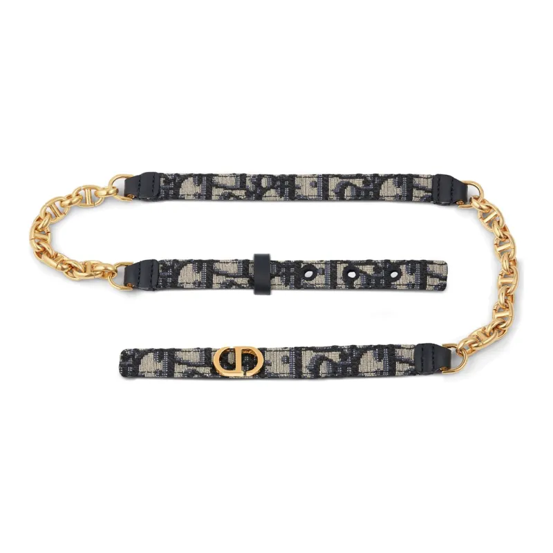 DIOR 30 Montaigne Leather Belts Women's Blue-1