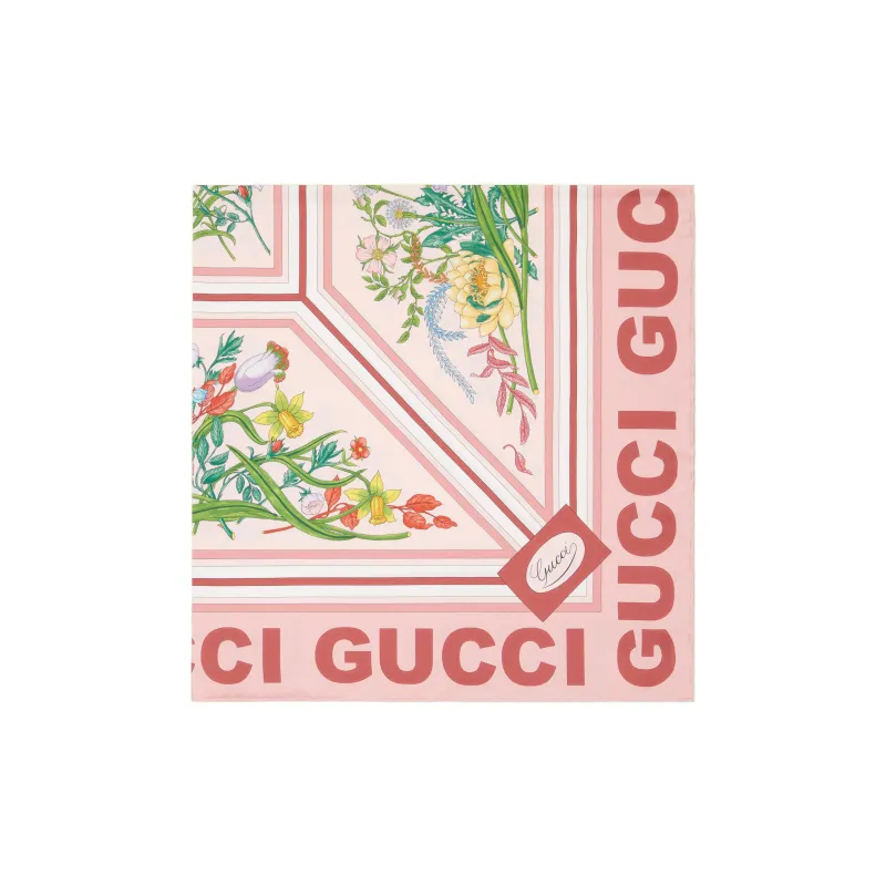 GUCCI Floral-print Silk Scarf-1