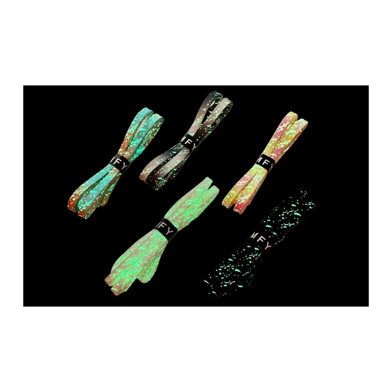 CMFY Shoelaces Unisex Yellow Pink Mint Green Gradient Fluorescent Ink Splatter Shoelace 5 Pack Set-2
