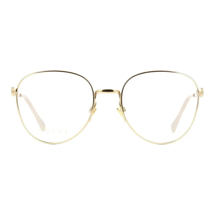 GUCCI Metal Round Eyeglass Frames Unisex Gold-1