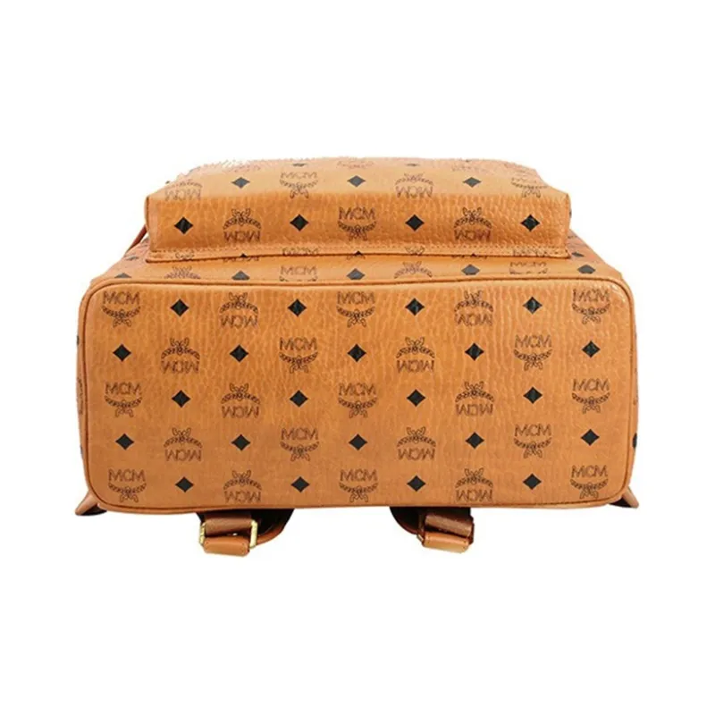 MCM Stark Classic Backpack Visetos Large Cognac-4