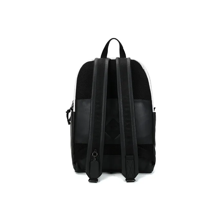 COACH Pacer Leather Canvas Backpack Large Size Men's Black Brown-3