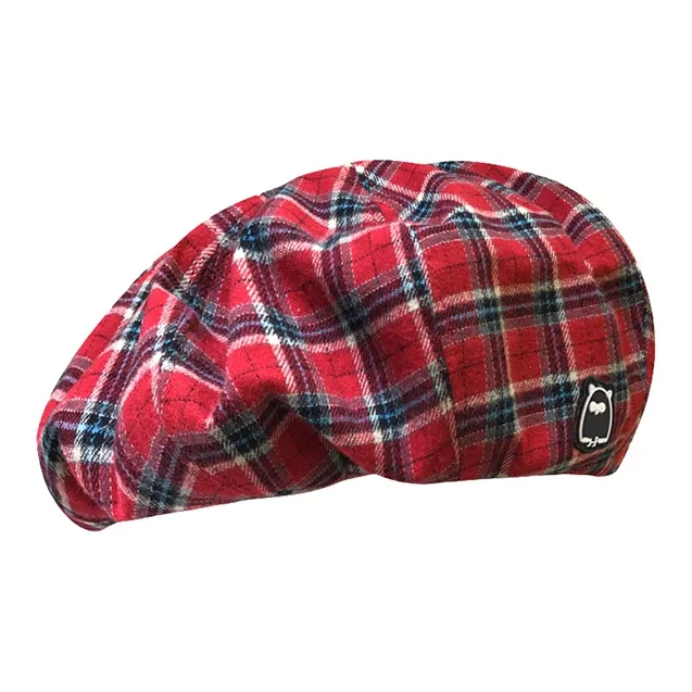 BAIJUAN Cotton Berets Women's Red Pink-0
