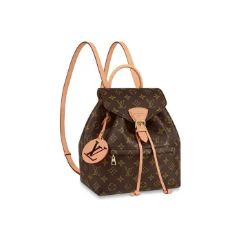 LOUIS VUITTON Montsouris Canvas With Leather And Leather Backpack Small Size Women's Brown