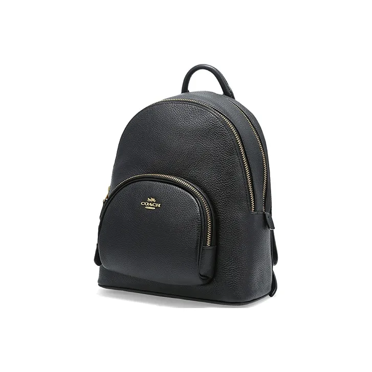 COACH Leather Backpack Small Size Women's Black-1