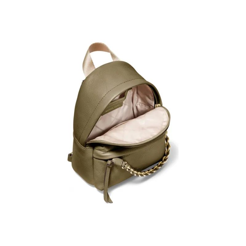 MICHAEL KORS Slater Cow Leather Backpack Women's Army Green-3