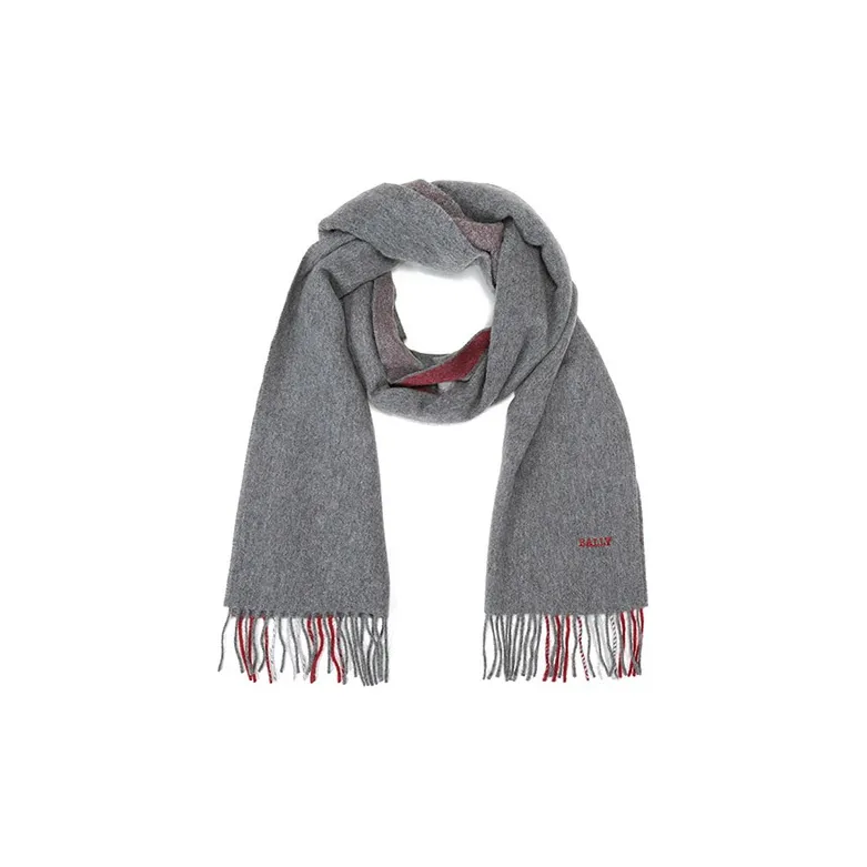 BALLY Knit Scarves Men Gray Red-1