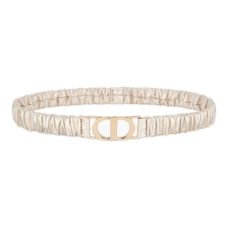 DIOR 30 Montaigne Leather Belts Women's Gold-1