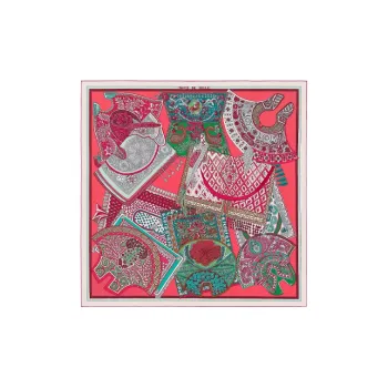 HERMES Silk Scarves Women's Pink
