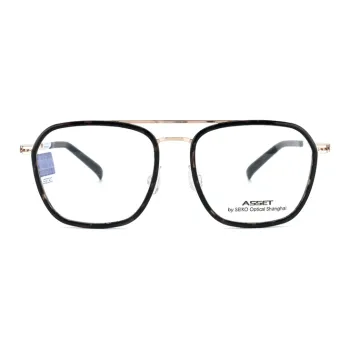 SEIKO Plate And Metal Square Eyeglass Frames Unisex