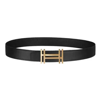 HERMES Leather Belts Unisex Black