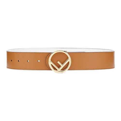 FENDI Leather Belt Unisex Brown