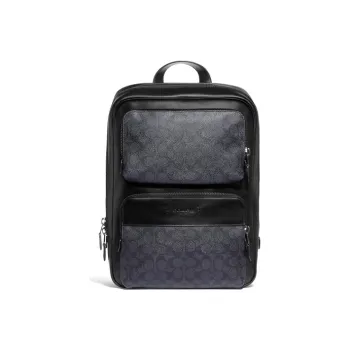 COACH Gotham Canvas With Leather Backpack Large Size Men's Black Copper/Black Monogram