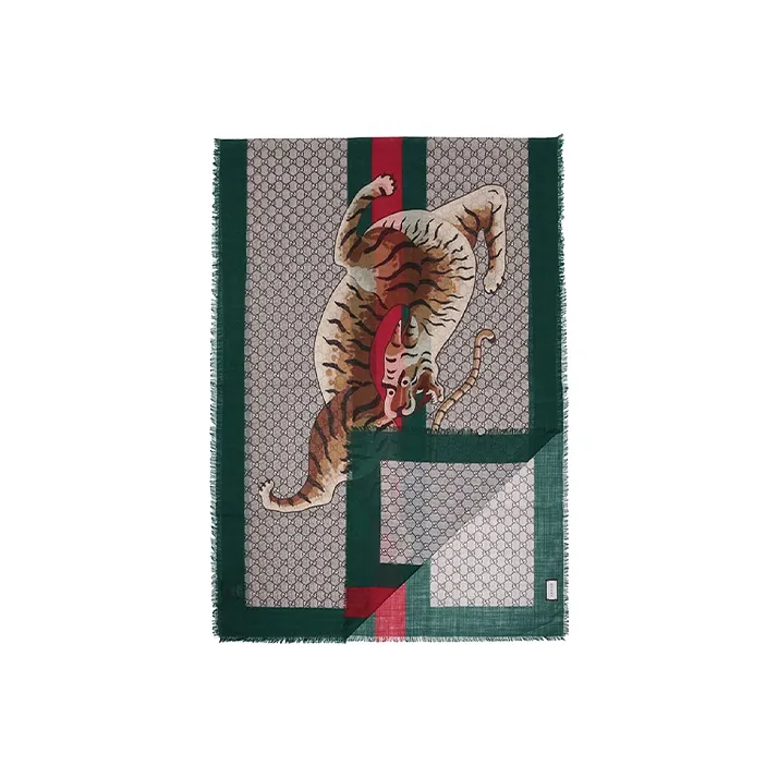 GUCCI Knit Scarves Men Beige-2