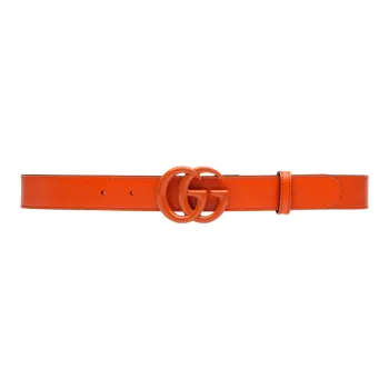 GUCCI Double G Buckle Slim Fit Leather Belts Women's
