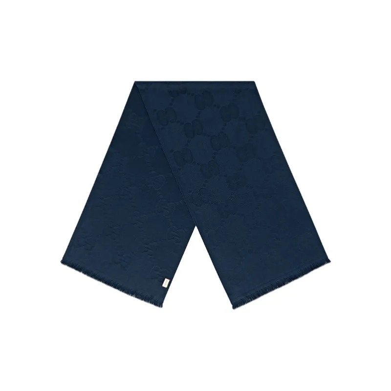 GUCCI Knit Scarves Unisex Marine Blue-1