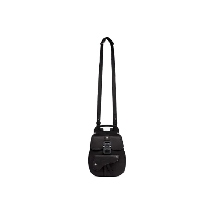 DIOR Saddle Cow Leather Backpack Men's Black-4