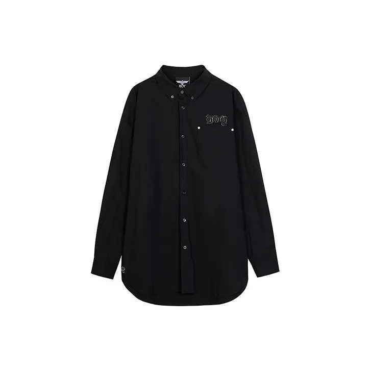 Boy London FW21 Letter Skeleton Shirt Shirt Fall Spring And Winter Unisex Black-1