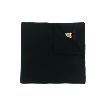 MOSCHINO Teddy Knit Scarves Unisex Black