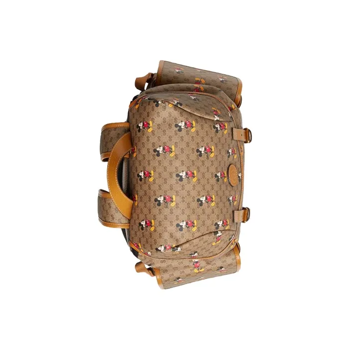 GUCCI Canvas With Leather Backpack Medium Size Unisex Ebony/Brown-4
