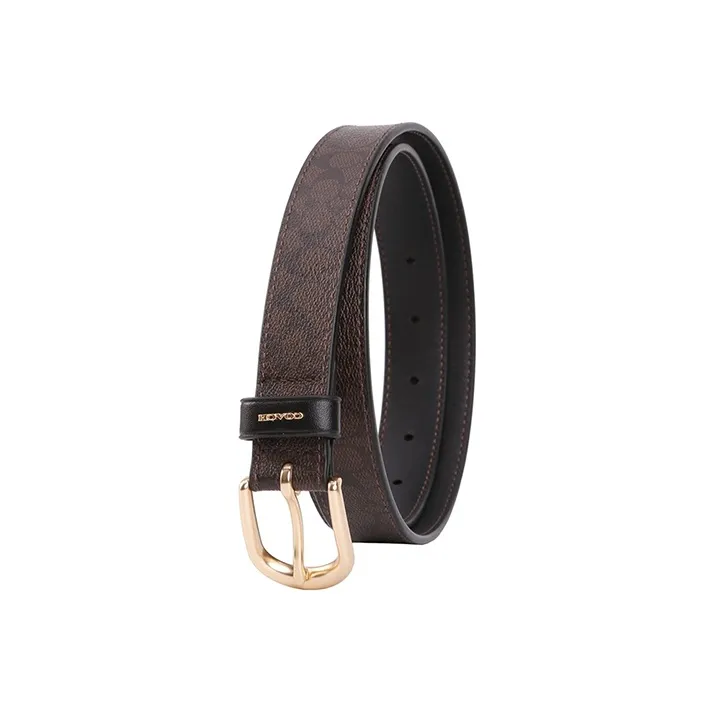 COACH Women's Harness Buckle Belt Chestnut Black/25mm-2