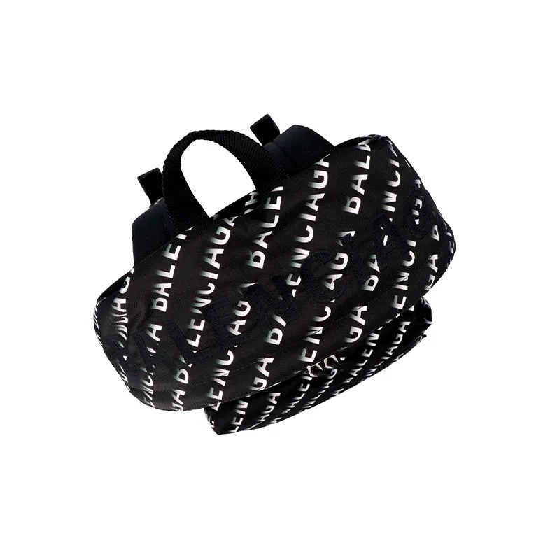 Balenciaga WHEEL Nylon Fabric Backpack Unisex Black-4