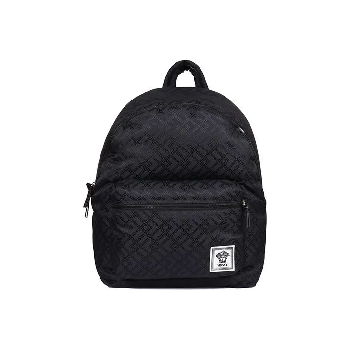 VERSACE Fabric Backpack Men's Blue Black-0