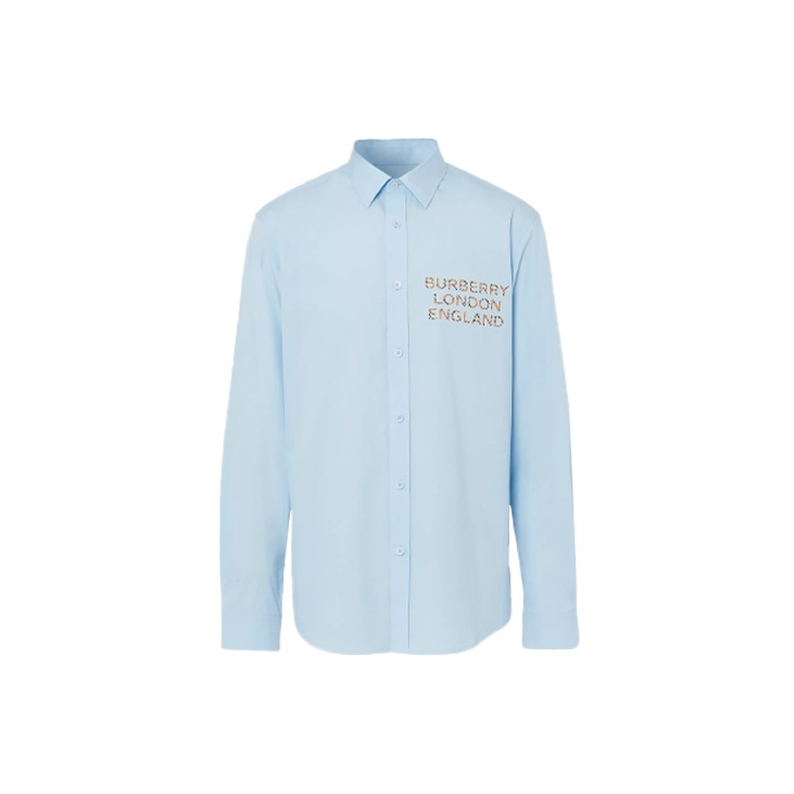 Light blue burberry shirt on sale