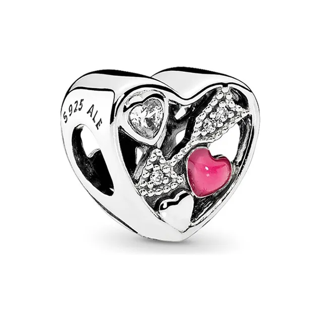 Pandora 925 Sterling Silver Charm/Pendant Women's Red-0