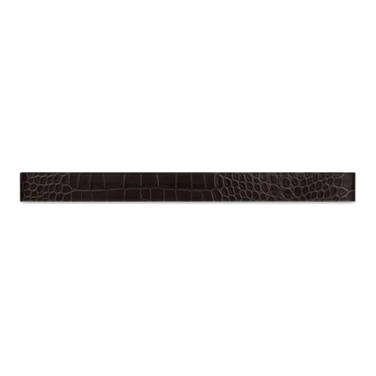 Balenciaga Semi-Matte Black Crocodile Pattern Embossed Large Size Unisex 4.6 Cm Wide-1