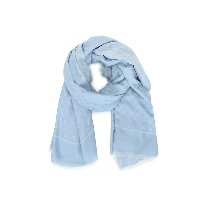 GUCCI Knit Scarves Women's Light Blue-1