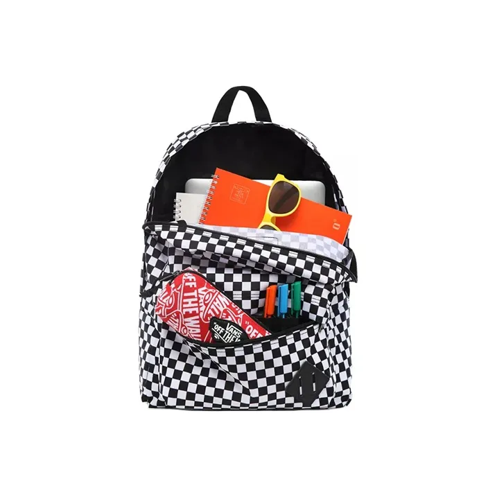 Vans Polyester Backpack Regular Unisex Black White-4