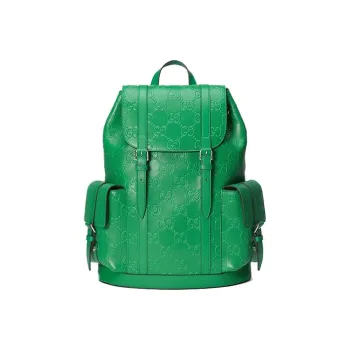 GUCCI Leather Backpack Men's Green