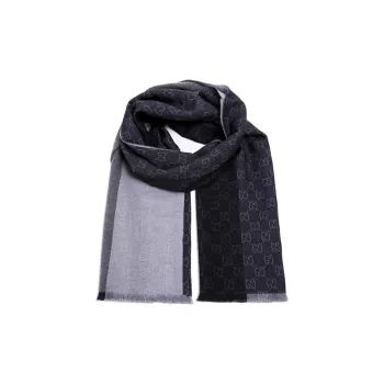 GUCCI Wool Gg Logo Pattern Scarf