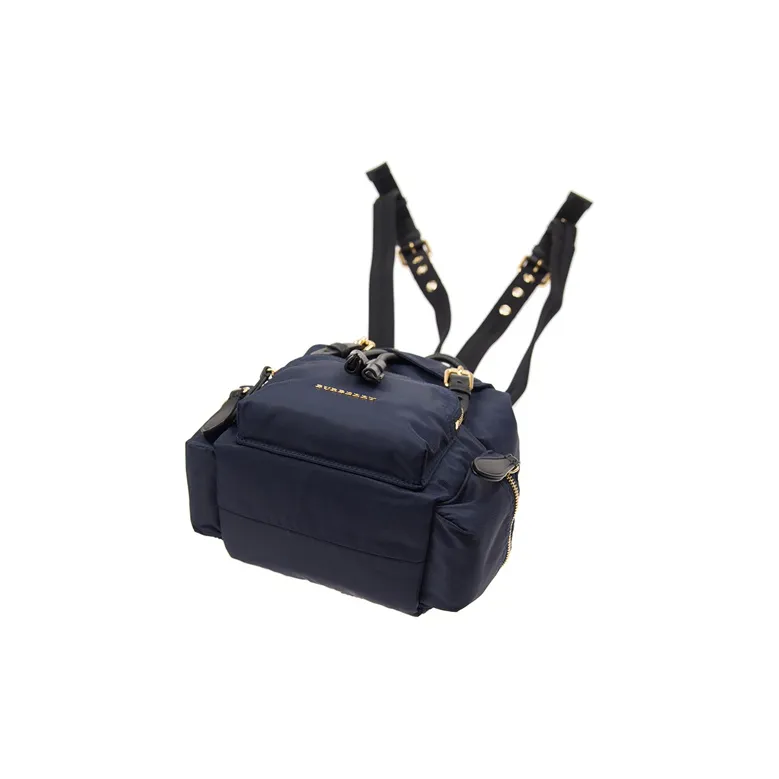 Burberry Canvas Backpack Small Size Women's Dark Blue-3