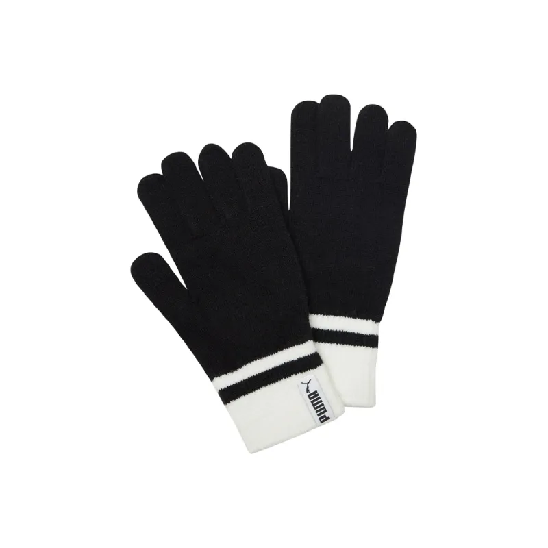 PUMA Knit Gloves Unisex Black White-1