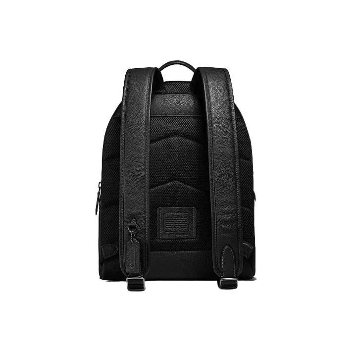 COACH Charter Glossy Pebbled Leather Backpack Large Size Men's Black-2