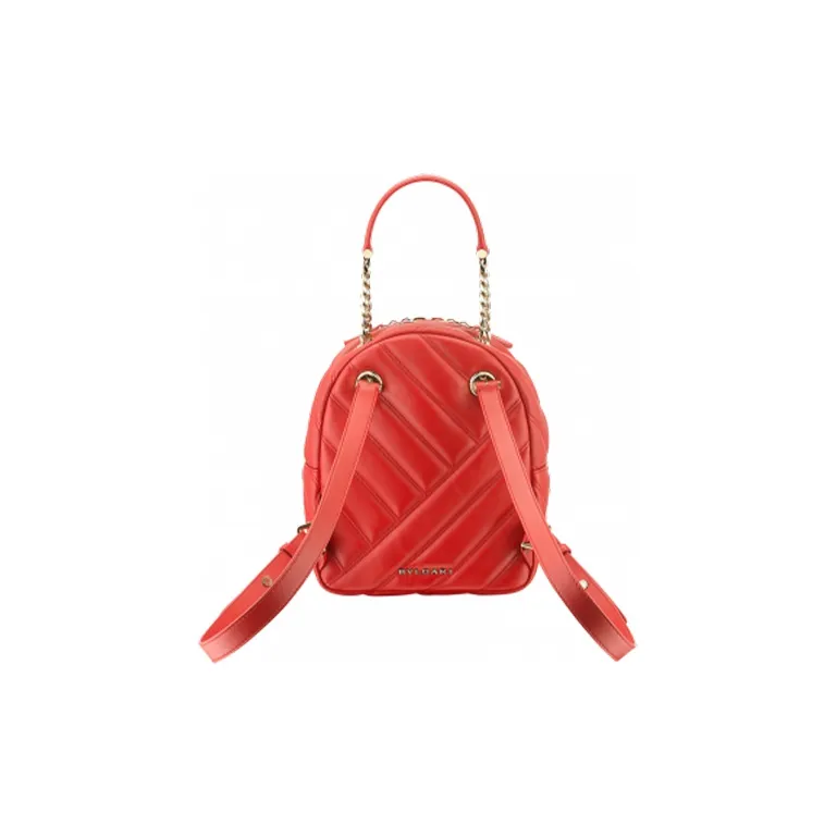 BVLGARI Serpenti Cabochon Cow Leather Backpack Red-2