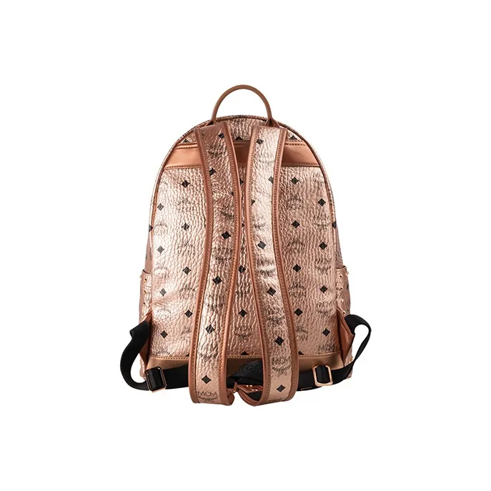 MCM Visetos Artificial Leather Backpack Regular Women's Rose Gold-2