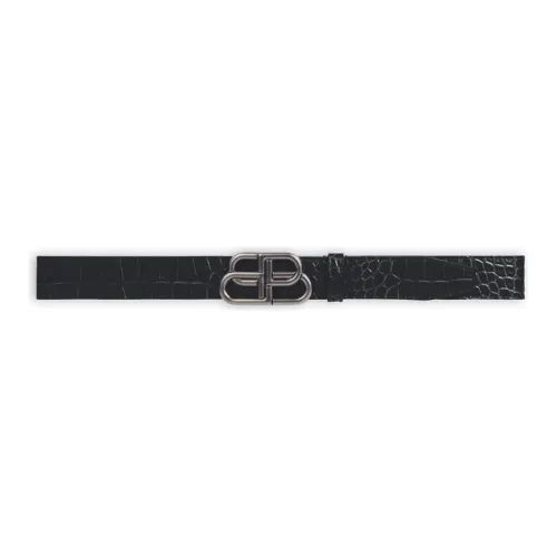 Balenciaga Leather Belts Unisex Black