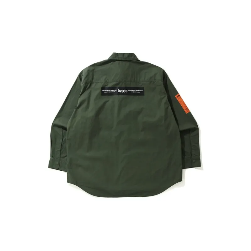 A BATHING APE Shirts Men Army Green-1