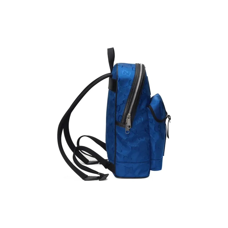 GUCCI Off The Grid Leather Logo With Leather Backpack Unisex Blue/Black-3