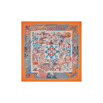 HERMES Silk Scarves Women's Orange