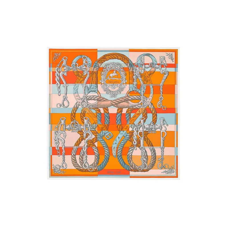 HERMES Silk Scarves Women's Orange-0