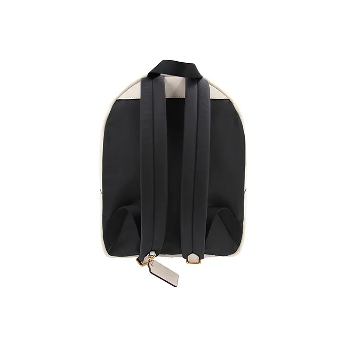 COACH Charlie PVC Backpack Medium Size Women's Light Khaki Monogram With White Accents-3